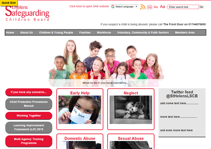St Helens Safeguarding Children Board website