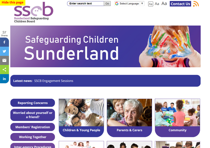 Sunderland Safeguarding Children Board website